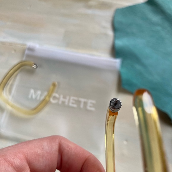 SOLD Machete Large Square Hoops NWT Transparent Yellow - Picture 7 of 13